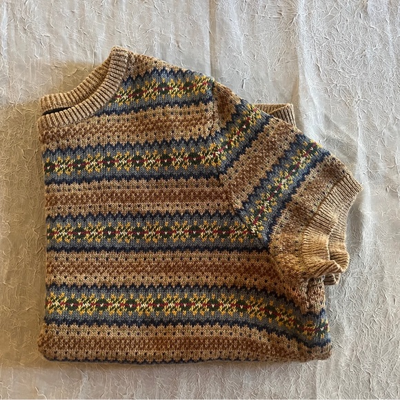 Vintage Lauren Ralph Lauren Women's oversized Striped Fair Isle Sweater - Picture 3 of 7